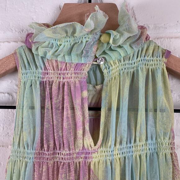 Roberta Einer Rainbow Bodycon Midi Dress Pastel Sheer Medium Large 10 - Picture 15 of 16